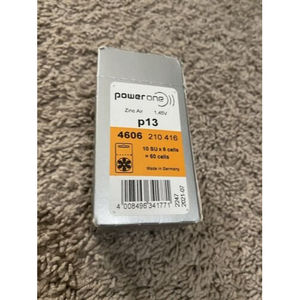NEW PowerOne Hearing Aid Batteries Size 13, (60 Batteries)